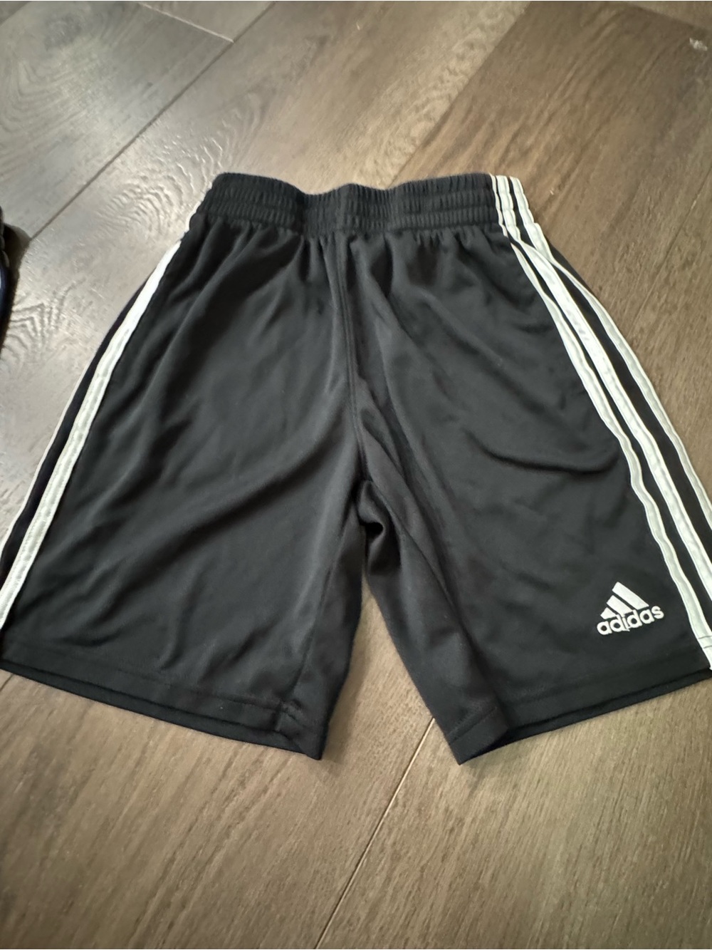 adidas Black Shorts with White Side Stripes